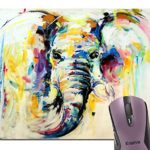 Knseva Abstract Artwork Vintage Colorful Elephant Painting Print Art Mouse Pad