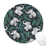 Cute Baby Elephant Laugh Sleeping Mouse Pad Customized Round Mouse Pad Non-Slip Rubber Mousepad Gaming Mouse Pad- iNeworld (Round 20x20x0.3cm)…