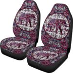 Dreaweet Classic Boho Elephant Car Seat Covers for Women Girls Vehicle Car Decoration Front Seat Protective Cover Bag Full Set of 2 Fit Most Car Truck SUC and Van