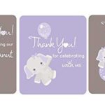 45 Lip Balm Labels Girl Baby Shower Favors Labels Gray Elephant (Purple)