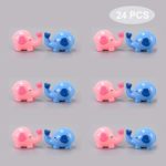 Sumerk Pack of 24 Mini Resin Elephant Cupcake Toppers Baby Elephant Cake Topper Elephants Garden Sculptures Figurines Office Home Decorations (2 colors / 0.8″)