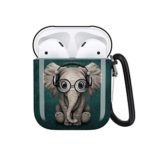 Cute Elephant Airpods Case Cover Personalized,Durable Airpods Accessories for Apple Airpods Charging Case 2&1,Shockproof Drop Proof Protective Case Cover with Keychain/Neck Running Strap