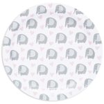 Elephant Party Plates for Baby Shower (7 in, 80 Pack)