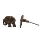 IndianShelf Handmade 6 Piece Iron Antique Elephant Artistic Rust Free Vintage Knob Pulls for Drawer Dresser
