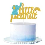 Elephant Cake Topper Little Peanut with A Cute Blue Baby Elephant It is A Boy Baby Shower Diaper Cake Decoration Baby Boy Birthday Gender Reveal Party Supplies