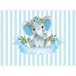 Allenjoy 8x6ft It’s a Boy Elephant Backdrop for Baby Shower Party Blue White Banner Newborn Kids Prince Birthday Photography Background Cake Table Decoration Photo Booth Studio Props Favors Supplies