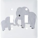 3dRose lsp_195248_2 Mom and Baby Elephant Double Toggle Switch