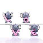 HanYoer 4 pcs Cute (LOVE) Elephants Animal Characters Toys Figurines Playset, Garden Cake Decoration, Cake Topper