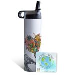 Tree-Free Greetings Travel Coffee Tumbler, 17 Oz Stainless Steel Vacuum Insulated Mug with Cold Lid and Straw, Eco-Friendly Barista, Perfect Gift for Animal Lovers, Love Elephant Design