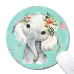 Cholaty Mouse Pad – Thick Natural Rubber Keyboard Mouse Mat Rectangle Non-Slip Rubber Base Mouse Pad Wrapping Edge Cute Elephant Gaming Mouse Pad