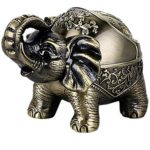 YANXUS Decorative Windproof Ashtray with Lid Vintage Elephant Cigarettes Ashtray for Outdoors Indoors Metal Smoking Ashtray Fancy Gift for Men Women