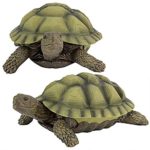 Design Toscano Gilbert the Box Turtle Garden Decor Animal Statue, 9 Inch, Set of Two, Polyresin, Full Color
