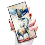 Someseed Samsung Galaxy S9 Plus Case S9 Plus Case with Kickstand Ring Holder Duty Shock Absorbent Full Body Drop Protection Modern Watercolor Elephant Design Cover for Samsung S9 Plus