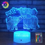 Elephant 3D Night Light for Kids 3D Lamp with 16 Colors Changing Remote Control Elephant Toys 10 9 3 5 2 8 1 7 6 4 Year Old Girls Women Baby Boys Gifts