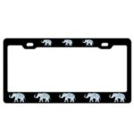 NOCITUN Car Decor Metal License Tag Plate Cover – 12″ x 6″ Elephant Tribal Black