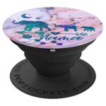 Teal Blue Purple Mama Elephant Two Babies Pink Gray Blue PopSockets Grip and Stand for Phones and Tablets