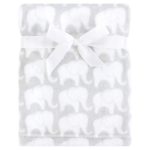 Hudson Baby Silky Plush Blanket, Gray Elephant, One Size
