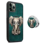 Universal Custom DJ Baby Elephant iPhone 11 Pro Max Case with Ring Holder Kickstand Rotational Heavy Duty Armor Protective Soft TPU Bumper Shell Cover for iPhone 11 Pro Max