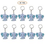 Baby Elephant Keychains 20 Pieces for Elephant Theme Party Favors, Birthday Party Supplies,School Carnival Reward, Party Bag Gift Fillers (Grey Elephant)