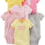 Simple Joys by Carter’s Baby Girls 6-Pack Short-Sleeve Bodysuit, Pink/Yellow, 6-9 Months
