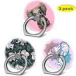 Cell Phone Finger Ring Holder Stand with Car Mount for Smartphone and Tablet?Kickstand 360 Rotation Grip Stand – Elephants Pink Rose Gold Mandala