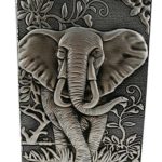 Personalized 3D Embossed Leather Retro Elephant Pattern Travel Journal Notebook Daily Planner For Christmas Birthday Friends Family Gift (Grey)