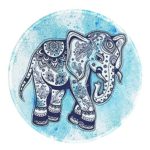 LESHIRY Non Slip Rubber Mouse Pad Beautiful Pattern Desktop 7.9in X7.9in Small Size Computer PC Round Mouse Mat (Elephant 13) …