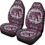 Advocator Afrikan Elephants Fabric Front Seat Covers Bohemia Design Car Interior Protector Set of 2 Universal Fit for Vehicle Sedan and Jeep