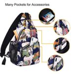 MOSISO Sling Backpack,Travel Hiking Daypack Pattern Rope Crossbody Shoulder Bag, Elephant