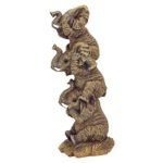 Design Toscano NG33769 Hear-No, See-No, Speak-No Evil Stacked Elephants Collectible Statue, Single,Medium