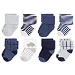 Touched by Nature Baby Organic Cotton Socks, Blue Elephant, 6-12 Months