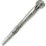 Fuliwen Rollerball Pen, Silver Stainless Steel Body Elephant Pattern Gift Pen