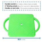 hand2mind Green Indoor Scooter Board with Handles, Gym Scooters for Kids, Recess Toys, PE Equipment for Elementary School, Kids Indoor Play Equipment, Floor Scooter, Kids Sports Activities