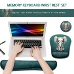 Ergonomic Keyboard Wrist Rest Memory Foam and Mouse Wrist Rest Support Mouse Pad Set with Non-Slip Rubber Base Set for Office Gaming Easy Typing & Pain Relief- Elephant