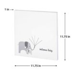 Lillian Rose Baby Elephant Canvas Baby Shower Guest Book Alternative with 2 Ink Pads, Gray