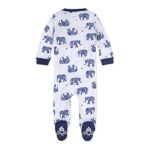 Burt’s Bees Baby baby boys Play Pjs, 100% Organic Cotton One-piece Romper Jumpsuit Zip Front Pajamas and Toddler Sleepers, Wandering Elephants, 6-9 Months US