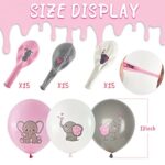 45Pcs Elephant Balloons – Elephant Baby Shower Decorations for Girl and Baby , Pink Elephant Theme Gender Reveal Party Birthday Party Supplies Indoor Outdoor Decor
