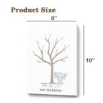 Ggjgrpx Elephant Baby Shower Fingerprint Tree, Funny Baby Shower Guest Book Party Game, Baby Shower Party GuestBook Ideas, Gender Reveal Keepsake, Special Meaningful Canvas Decoration