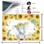 COMOPHOTO 7x5ft Elephant Sunflower Backdrop Baby Shower Party Decorations Sunflower Little Peanut Backdrops Kids Newborn Birthday Party Banner Cake Table Decorations Photography Background