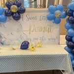 Avezano Elephant Baby Shower Backdrop Blue Floral Little Elephant Baby Shower Background Elephant Baby Shower Party Decorations 7x5ft