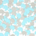 Blue Elephant Confetti Elephant Scatter Baby Shower Decoration for Boy Baby Shower Birthday Party Elephant Theme Party Supplies Gender Reveal Party Decoration (Blue+Gray) 100 Pcs