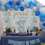 Avezano Elephant Baby Shower Backdrop for Boy 7x5ft A Sweet Little Peanut is On The Way Blue Photography Background Party Decorations Prince Photo Studio Booth Shoot Props Banner