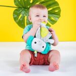 Bright Starts Snuggle & Teethe Plush Teething Baby Toy – Elephant, Crinkle Fabric, Ages 0 Months +