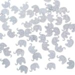 Silvery Elephant Confetti Elephant Scatter Baby Shower Decoration for Baby Shower Birthday Party Supplies Elephant Theme Party Supplies Gender Reveal Party Summer Holiday Decorations 100 Pieces