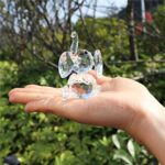 H&D Crystal Cute Elephant Figurine Collection Cut Glass Ornament Statue Animal Collectible