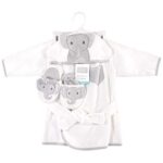 Hudson Baby Unisex Baby Cotton Animal Face Bathrobe, Modern Elephant, One Size