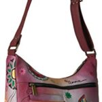 Anna by Anuschka Women’s Genuine Leather Medium Hobo Shoulder Bag | Hand Painted Original Artwork | Retro Elephant