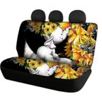 Universal Car Seat Cover Full Set Seat Cover Elephant Sunflower Printed,Breathable Polyester Automotive Vehicle Protective Interior Protector Cover Stain Resistant,Interior Accessories