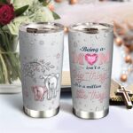 64HYDRO 20oz Elephant Gifts for Women, Men, Valentines Day Gifts for Her, Him, Coffee Thermos, Couples Gifts, Animal Lovers Jewelry Elephant Mom Tumbler Cup, Insulated Travel Coffee Mug with Lid