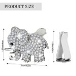 Bling Rhinestone Car Air Vent Clip Bling Crystal Elephant Car Air Conditioner Outlet Vent Car Interior Decoration Charm Rhinestone Car Bling Accessories for Women Girls (Silver)